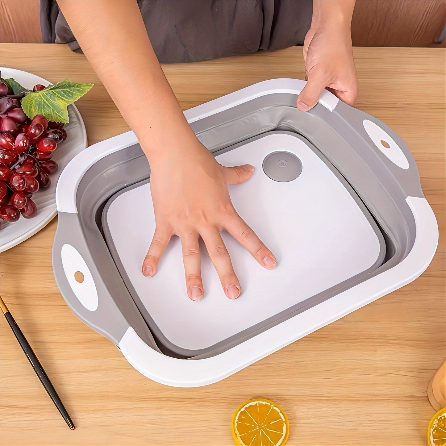 Foldable Chopping & Cutting Board - 2-in-1 Multifunctional, Space-Saving, Easy Clean, Durable for Camping, BBQ, Picnic